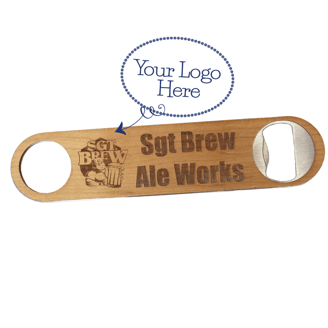 Custom Flat Bottle Opener Engraved with Logo - MyBambino.com