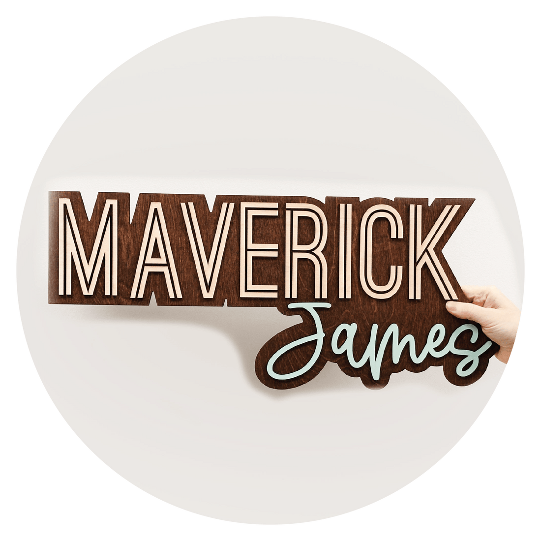 Custom Layered Wood Name Wall Sign - MyBambino.com