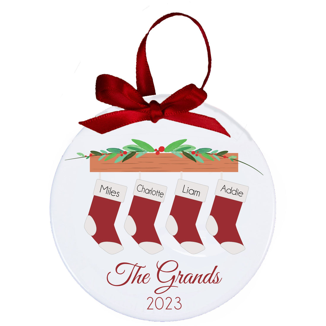 Personalized Family Christmas Stocking Ornament - MyBambino.com