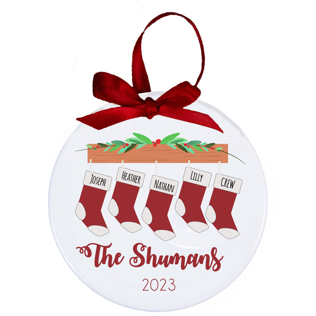 Personalized Family Christmas Stocking Ornament - MyBambino.com