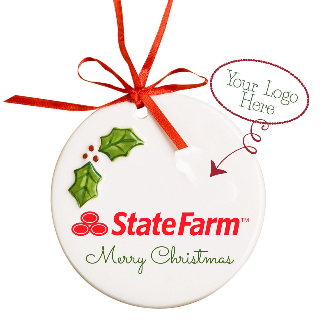 Custom Logo Holly Ornament - MyBambino.com