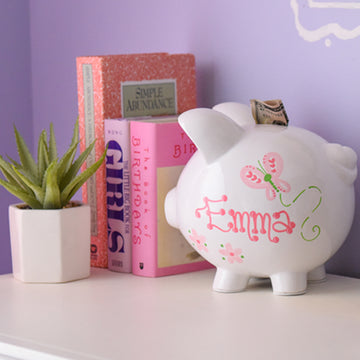 Hand Painted Personalized Piggy Banks for kids