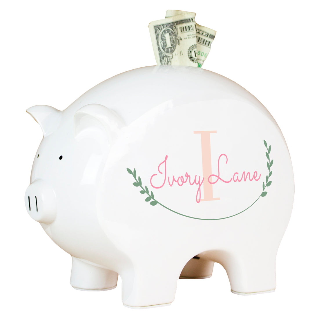 Personalized Monogram Vine Piggy Bank - MyBambino.com