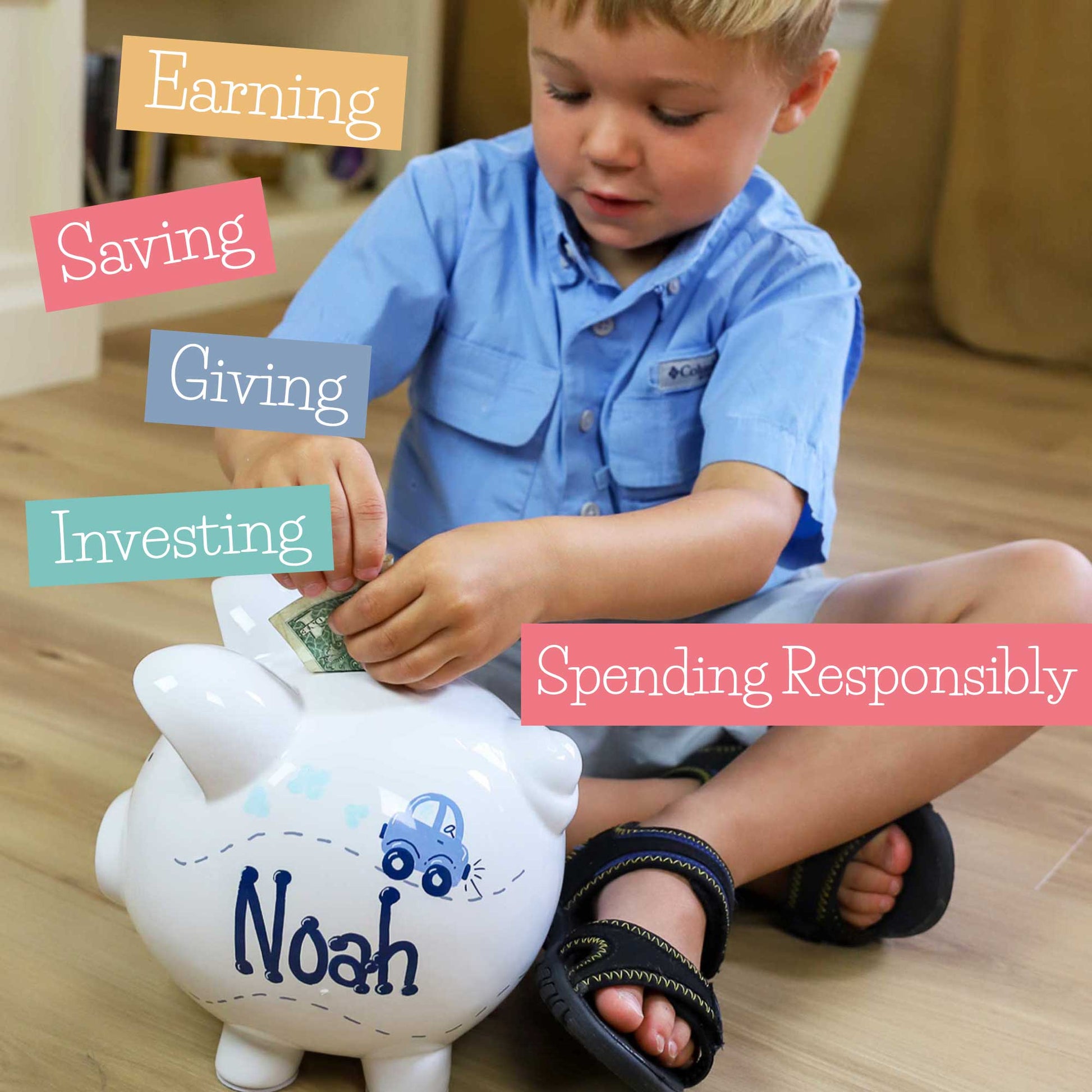 Hand Painted Piggy Bank 2.0 - MyBambino.com