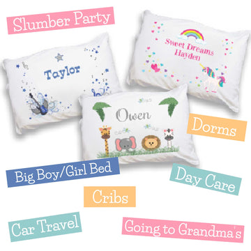 Personalized Girl's Pink Bow Pillowcase - MyBambino.com