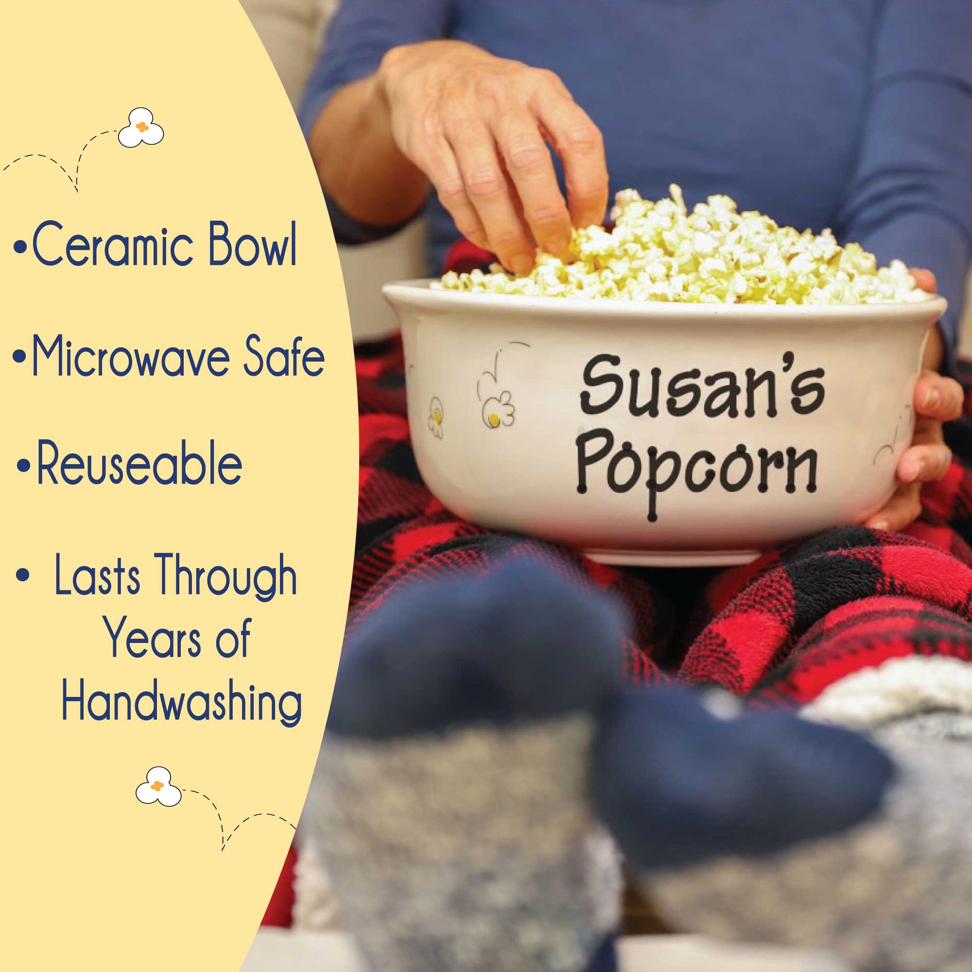 Personalized Ceramic Popcorn Bowl - MyBambino.com