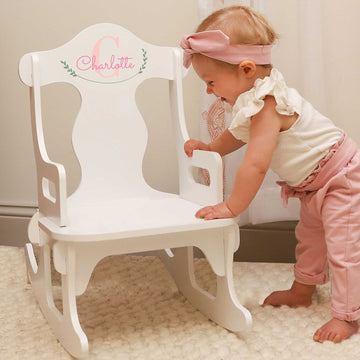 Personalized Puzzle Rocker - Floral Bunny - MyBambino.com