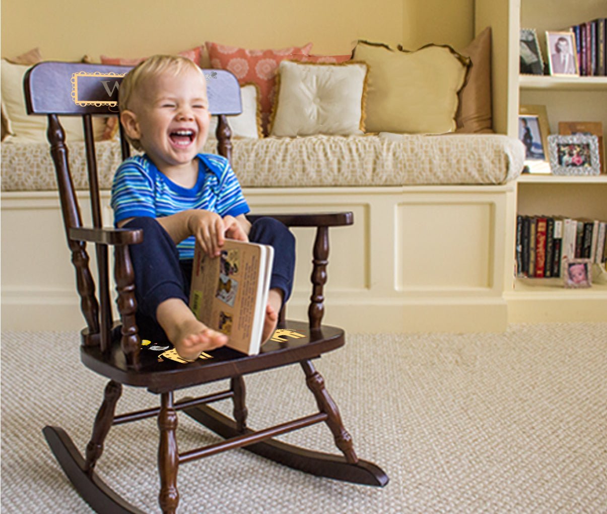 Personalized Child's Wood Spindle Rocking Chair 2.0 - MyBambino.com