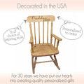 Engraved Child's Wood Spindle Rocking Chair 2.0 - MyBambino.com