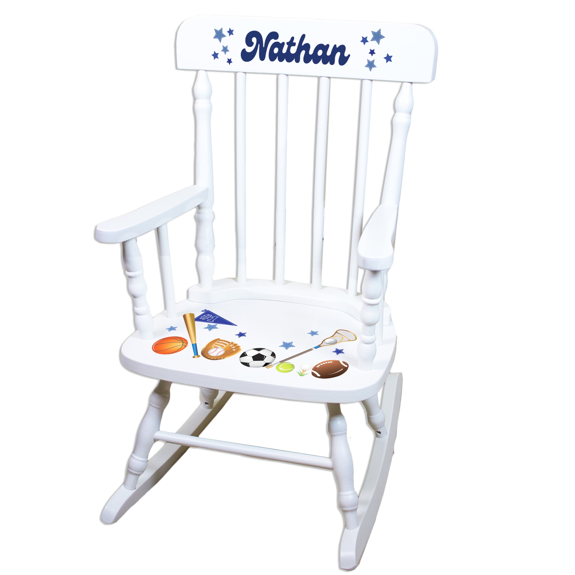 Sports White Spindle Rocking Chair - MyBambino.com