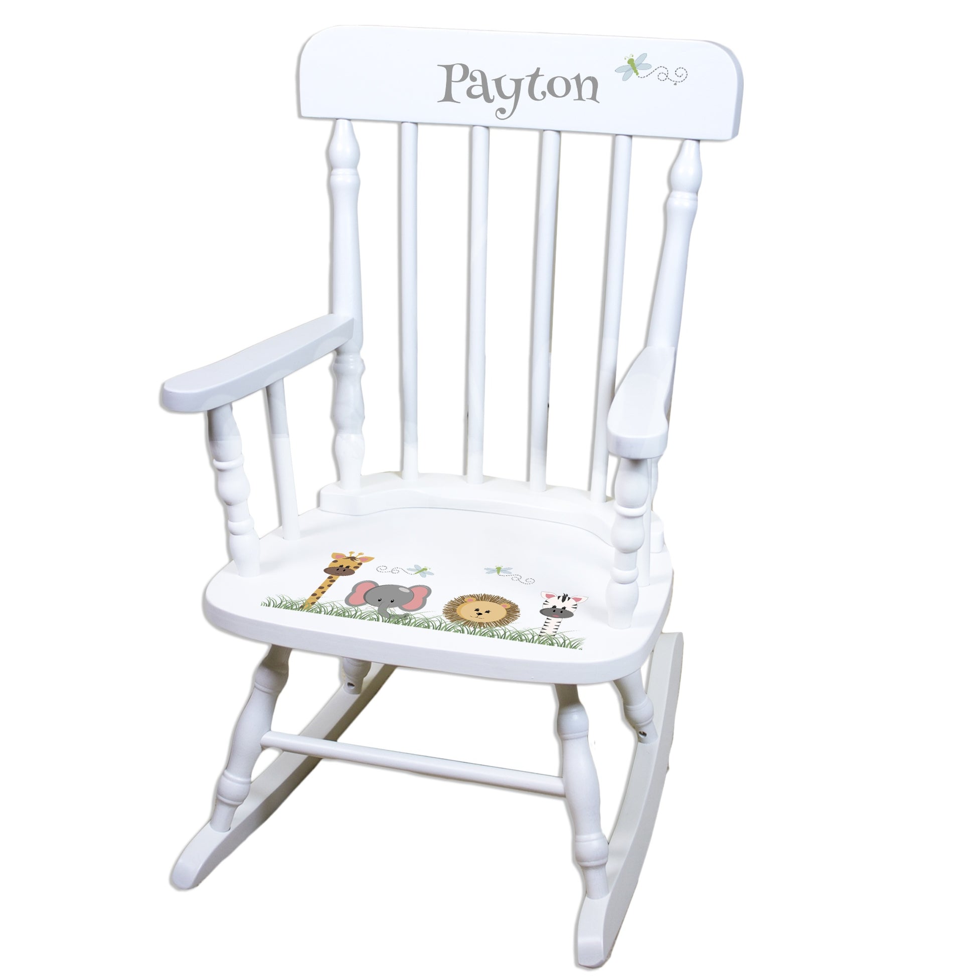 Personalized Child's Wood Spindle Rocking Chair 2.0 - MyBambino.com