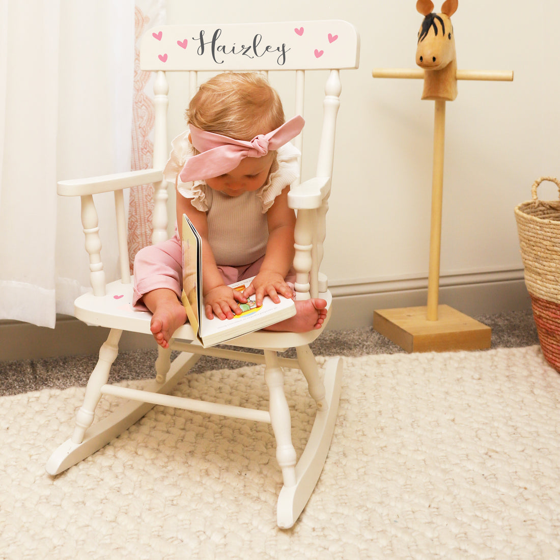 Personalized Child's Wood Spindle Rocking Chair 2.0 - MyBambino.com