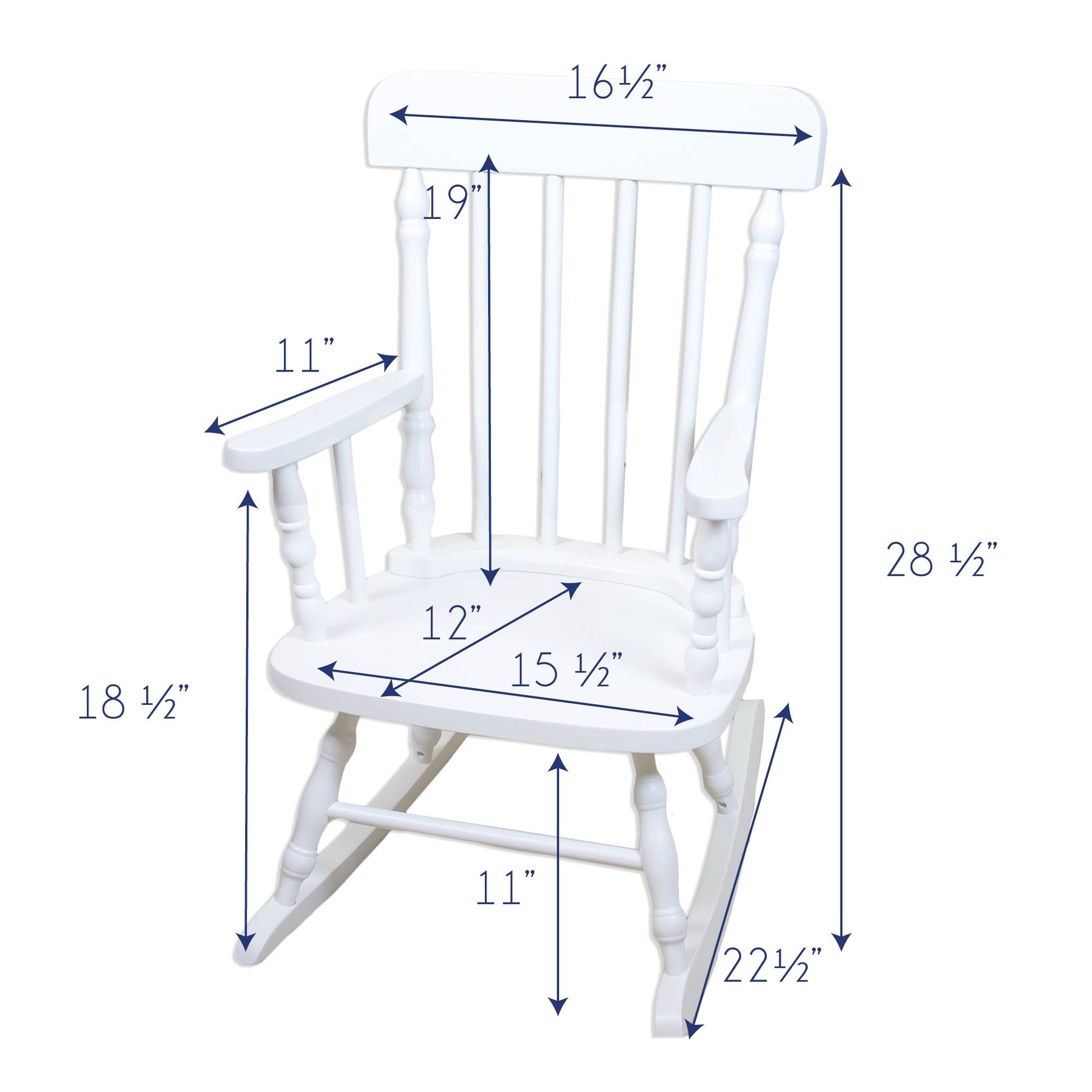 Personalized Child's Wood Spindle Rocking Chair 2.0 - MyBambino.com
