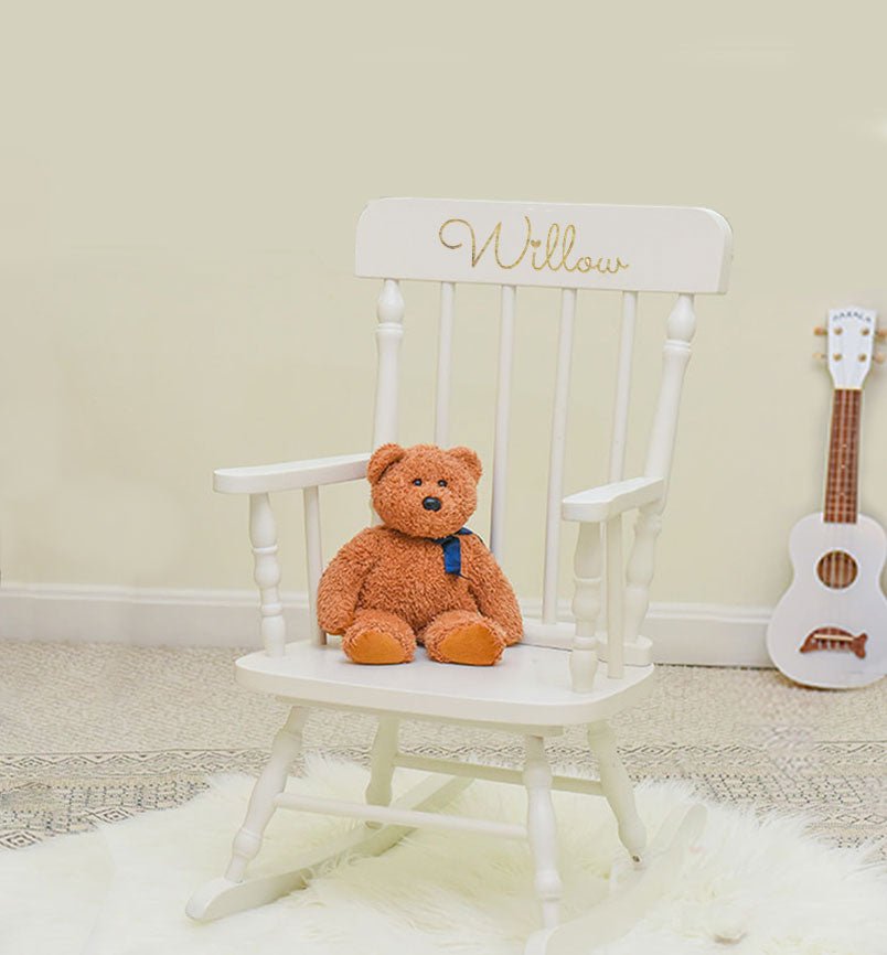 Personalized Child's Wood Spindle Rocking Chair 2.0 - MyBambino.com