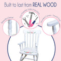 White Spindle Rocking Chair - Monogram Vine - MyBambino.com