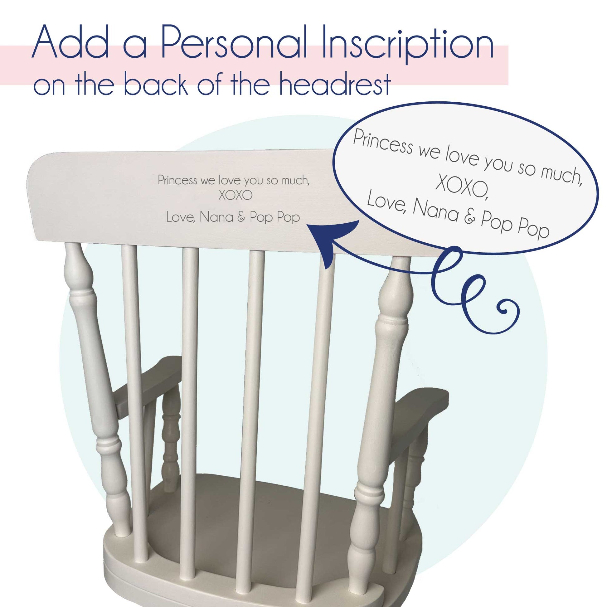 Personalized Child's Wood Spindle Rocking Chair 2.0 - MyBambino.com