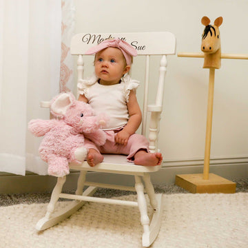Engraved Child's Wood Spindle Rocking Chair 2.0 - MyBambino.com