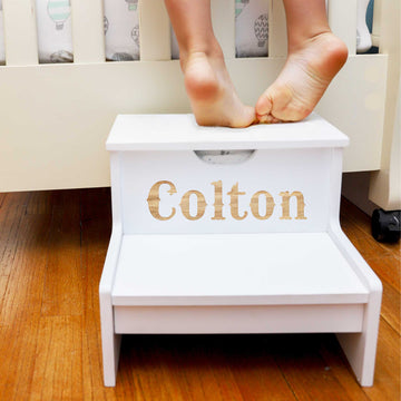 Engraved Child's Storage Step Stool 2.0 - MyBambino.com