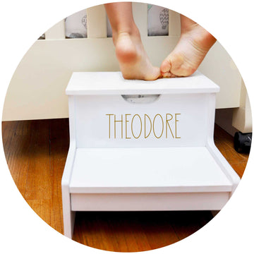 Engraved Child's Storage Step Stool 2.0 - MyBambino.com