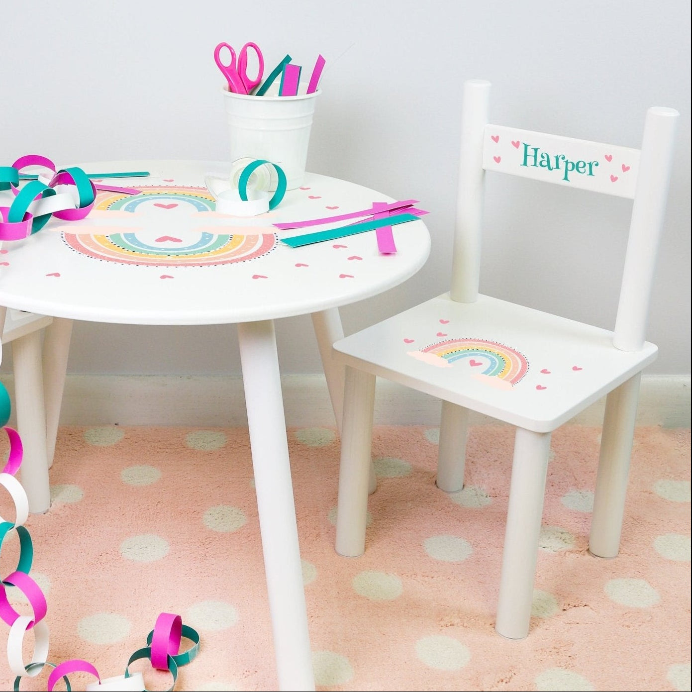 Children's White Table Chair Set 2.0 - MyBambino.com