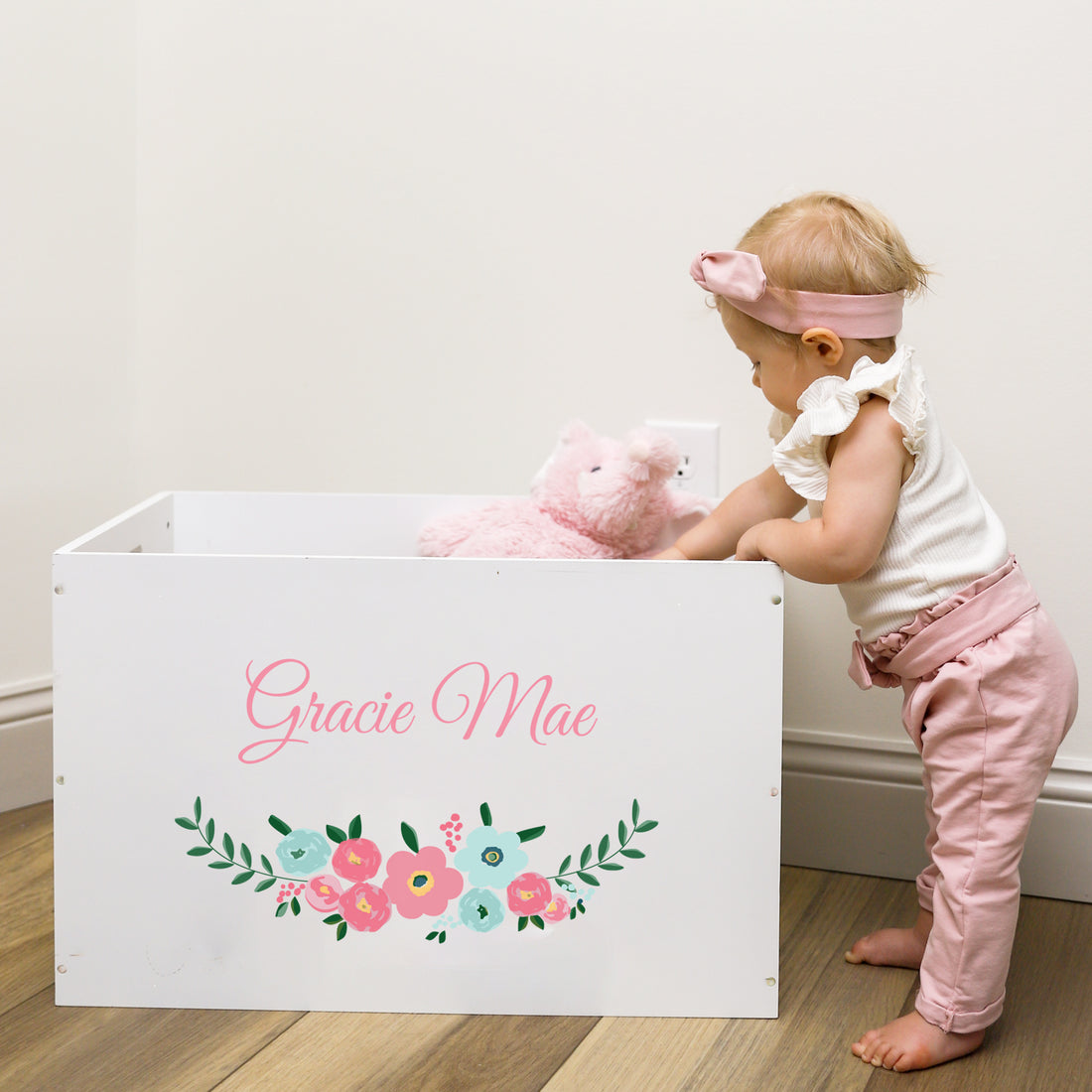 Outlet Personalized Open White Toy Box 2.0 - MyBambino.com