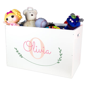 Open Top Toy Box - Monogram Vine - MyBambino.com