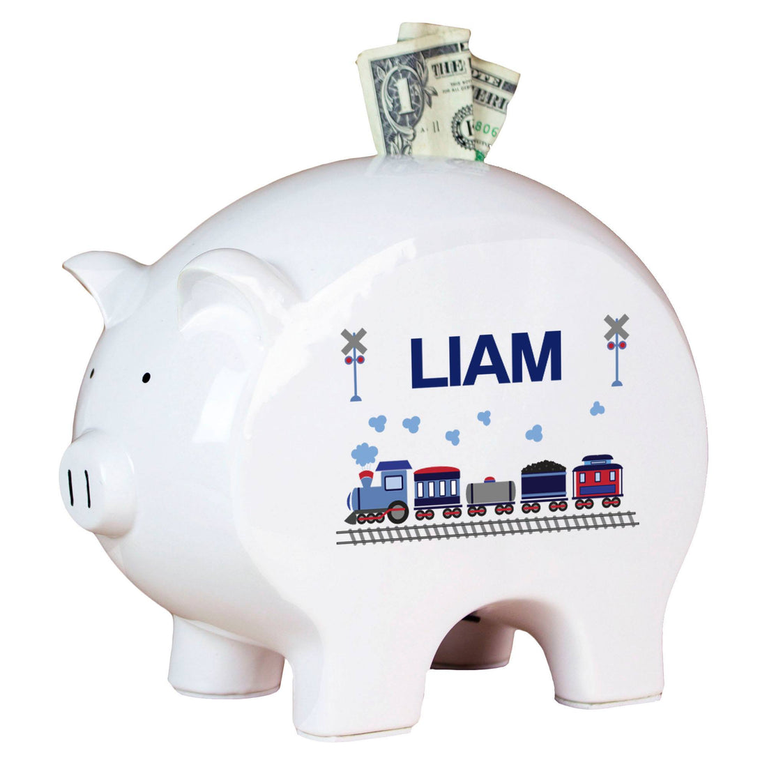 Personalized Piggy Bank - Train - MyBambino.com
