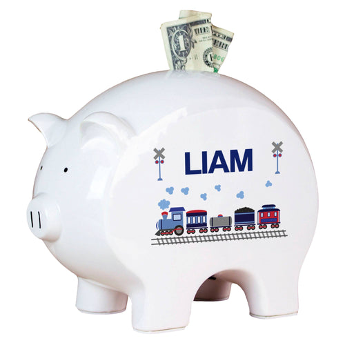 Personalized Piggy Bank - Train
