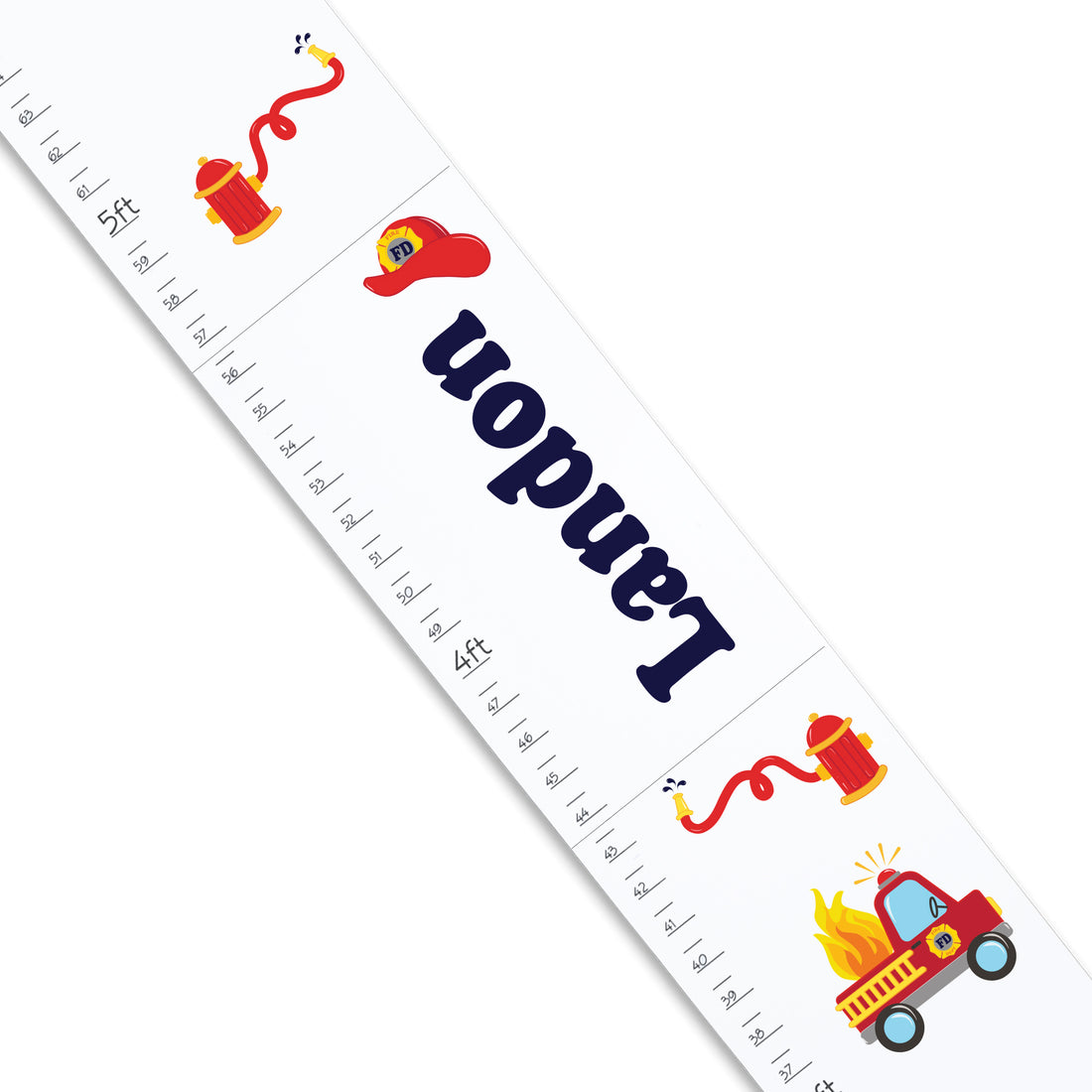 White Firetruck Growth Chart - MyBambino.com