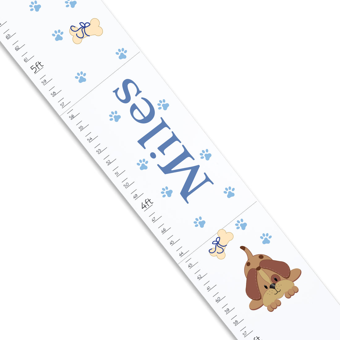 White Puppy Blue Growth Chart - MyBambino.com