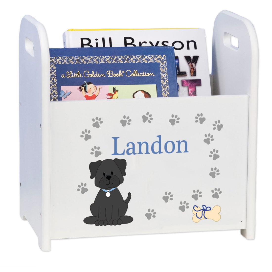 Personalized Dog Breed Book Caddy