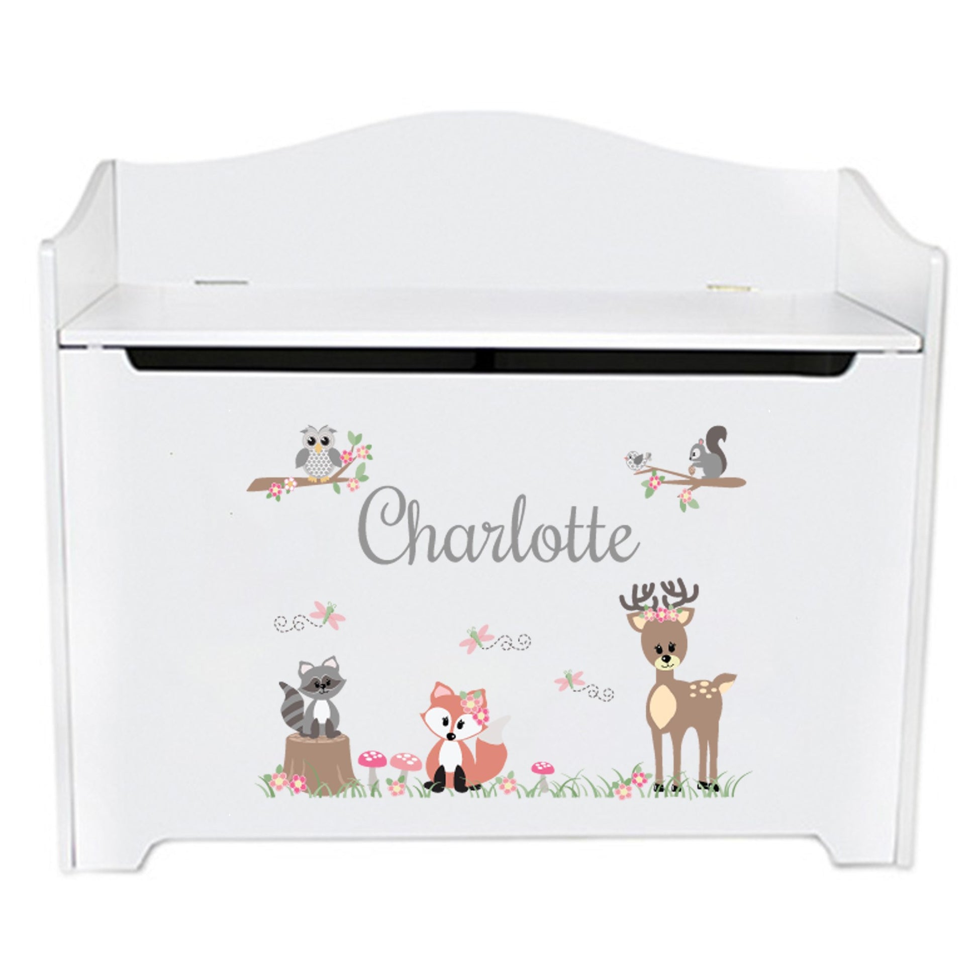 White Toy Box Bench - Woodland Gray - MyBambino.com