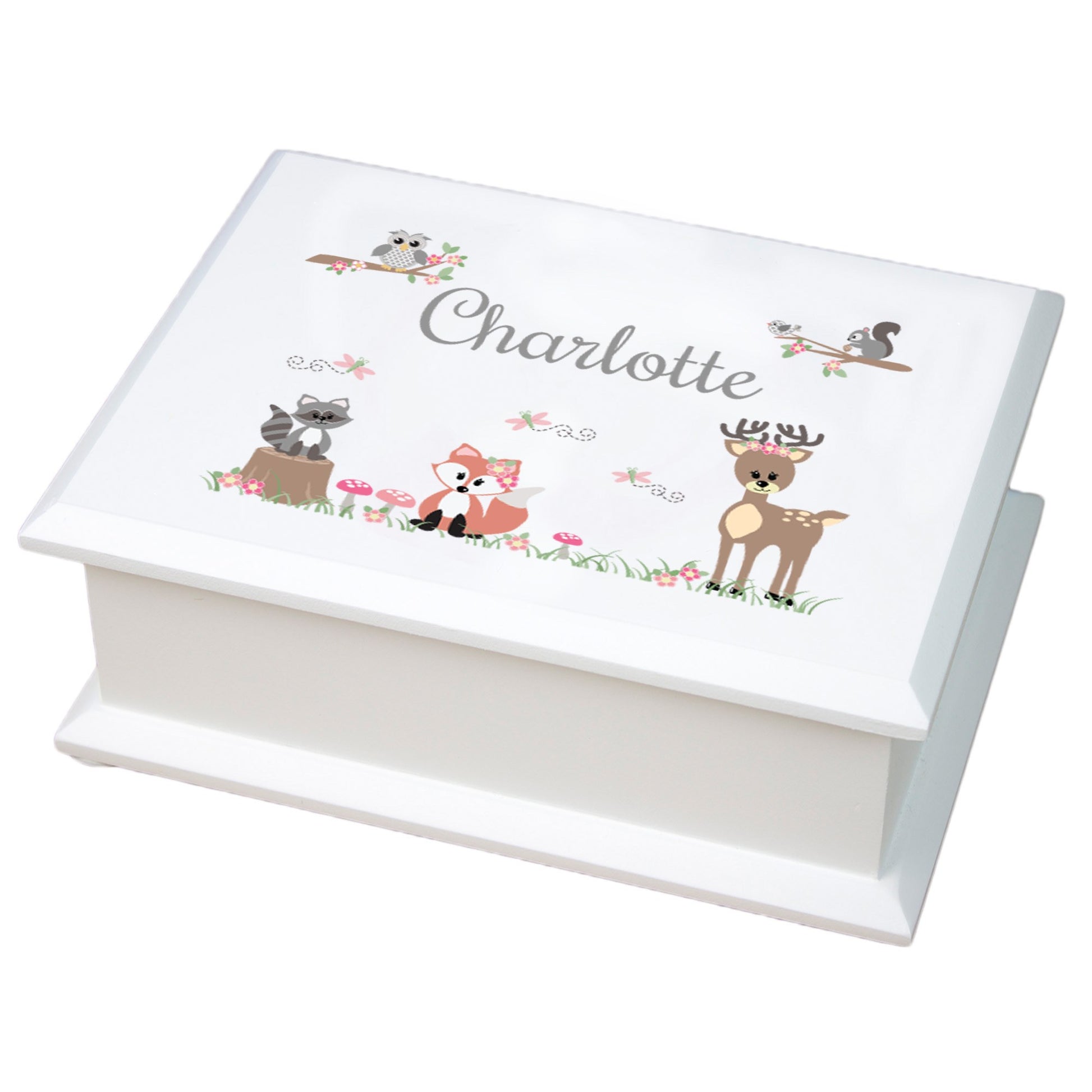 Lift Top Jewelry Box - Gray Woodland - MyBambino.com