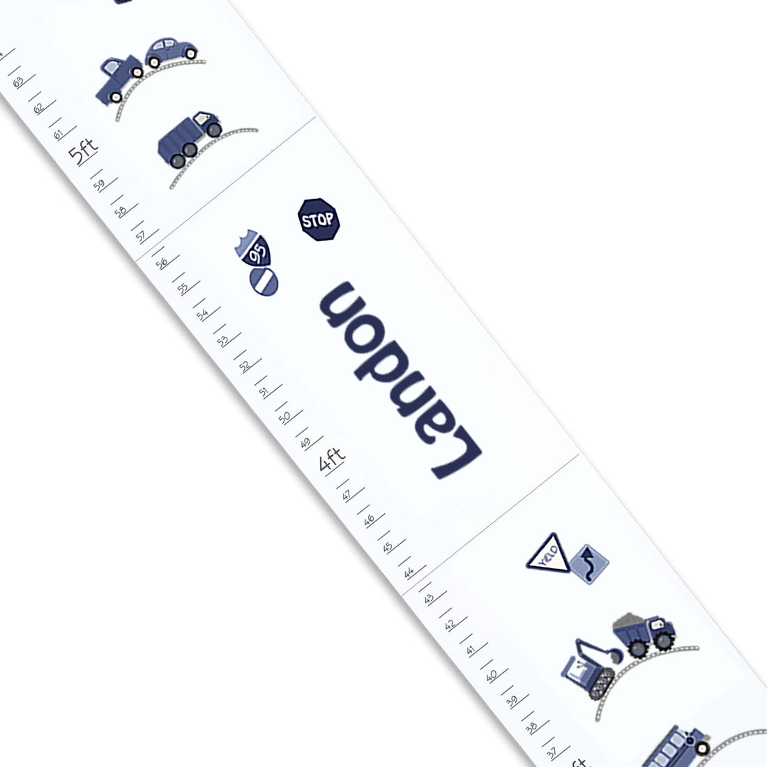 Personalized Transportation White Growth Chart - MyBambino.com