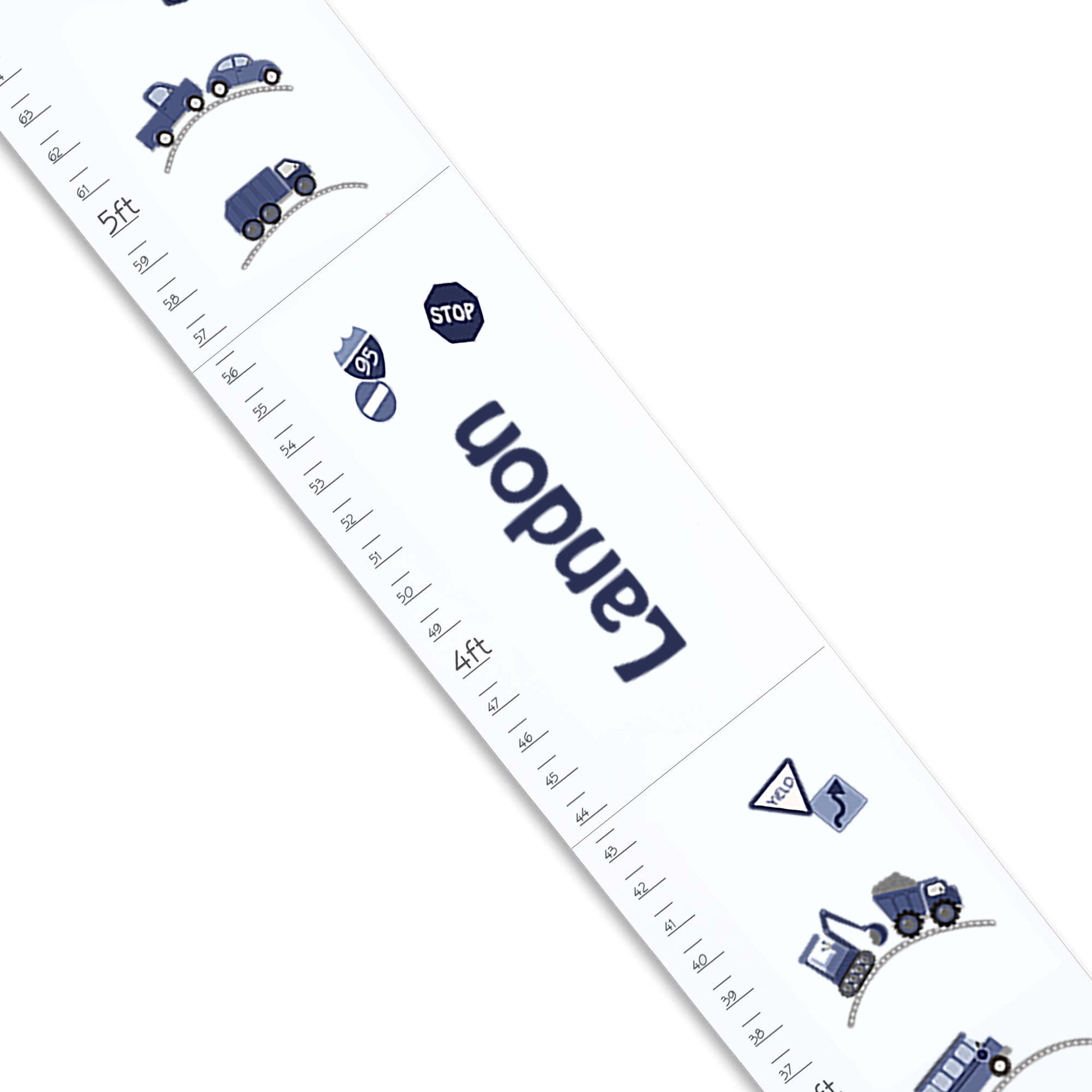 Personalized Transportation White Growth Chart - MyBambino.com