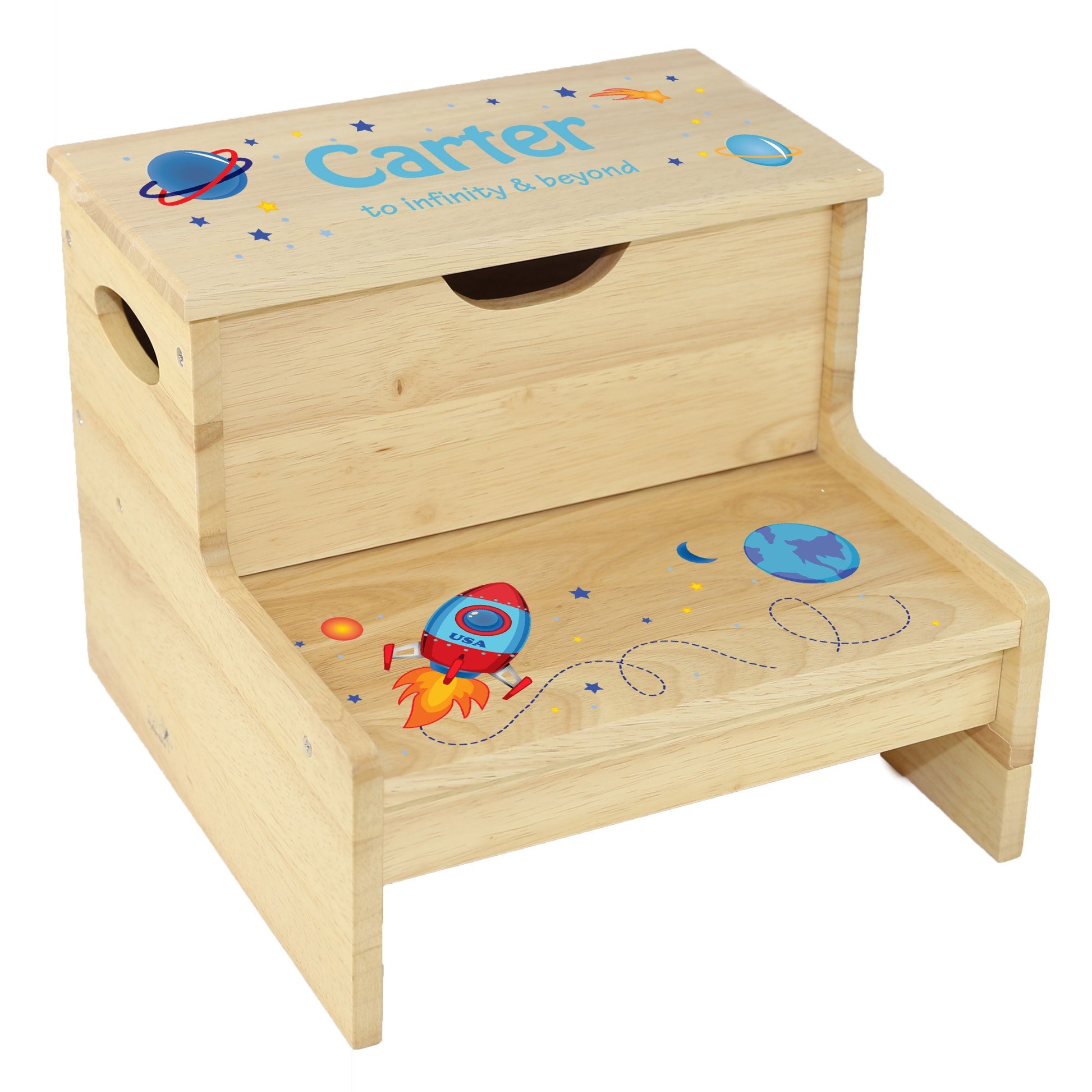 Rocket Natural Storage Step Stool - MyBambino.com