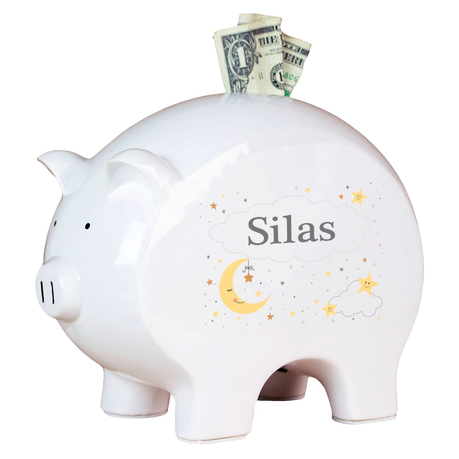 Personalized Celestial Moon Piggy Bank - MyBambino.com