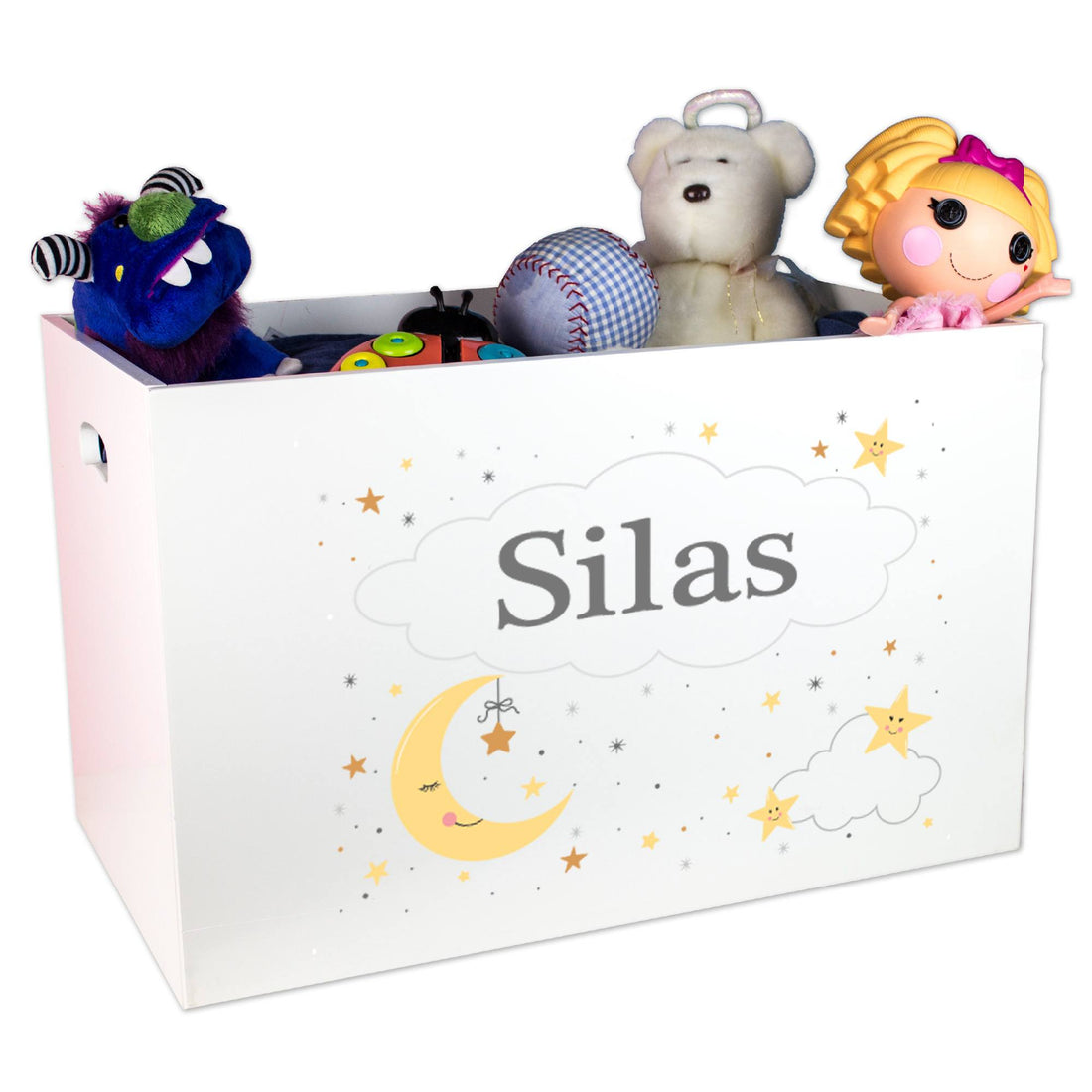 Personalized Celestial Moon Open Top Toy Box - MyBambino.com