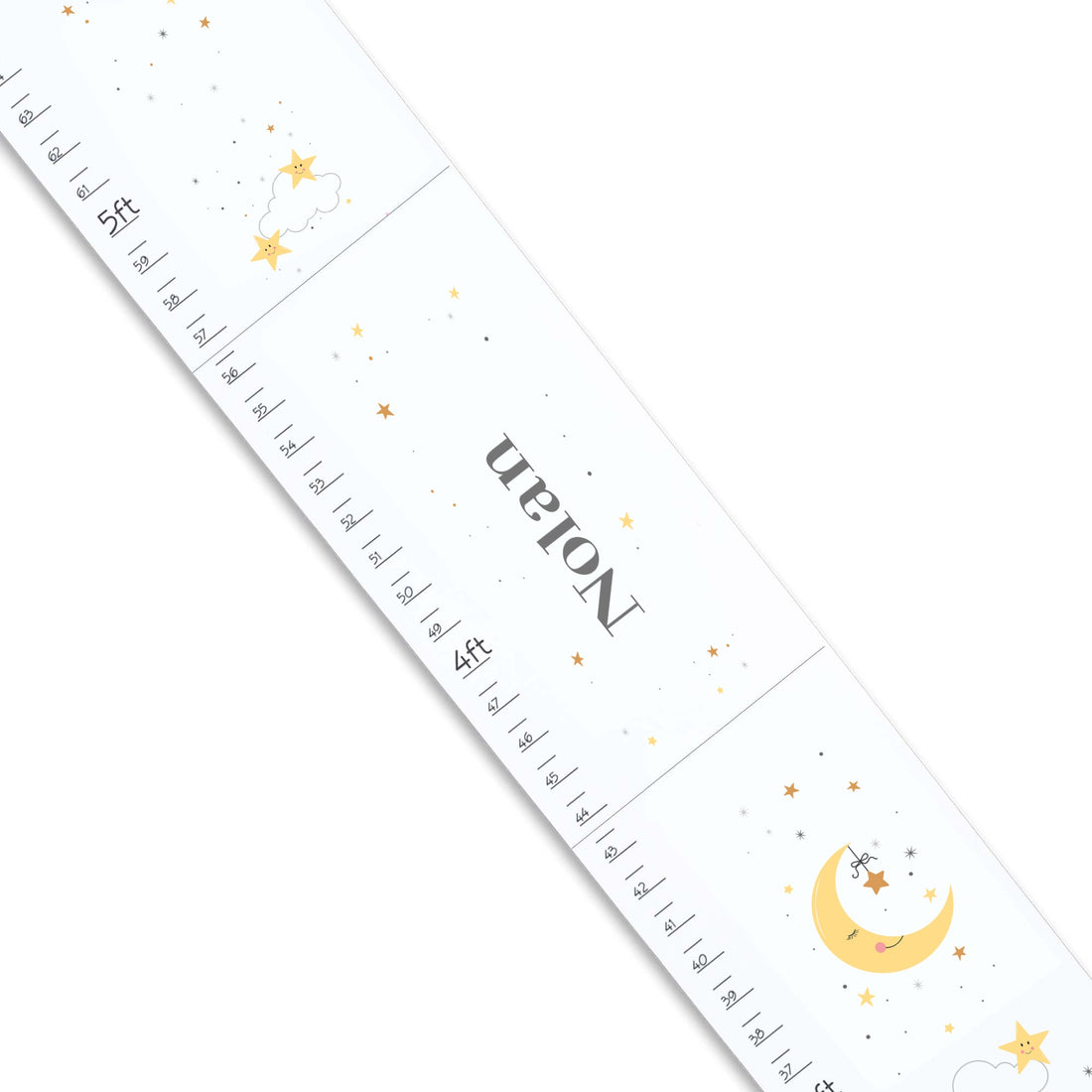 Personalized Celestial Moon White Growth Chart - MyBambino.com