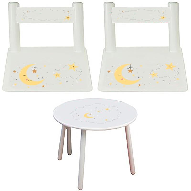 Personalized Celestial Moon White Bookends - MyBambino.com