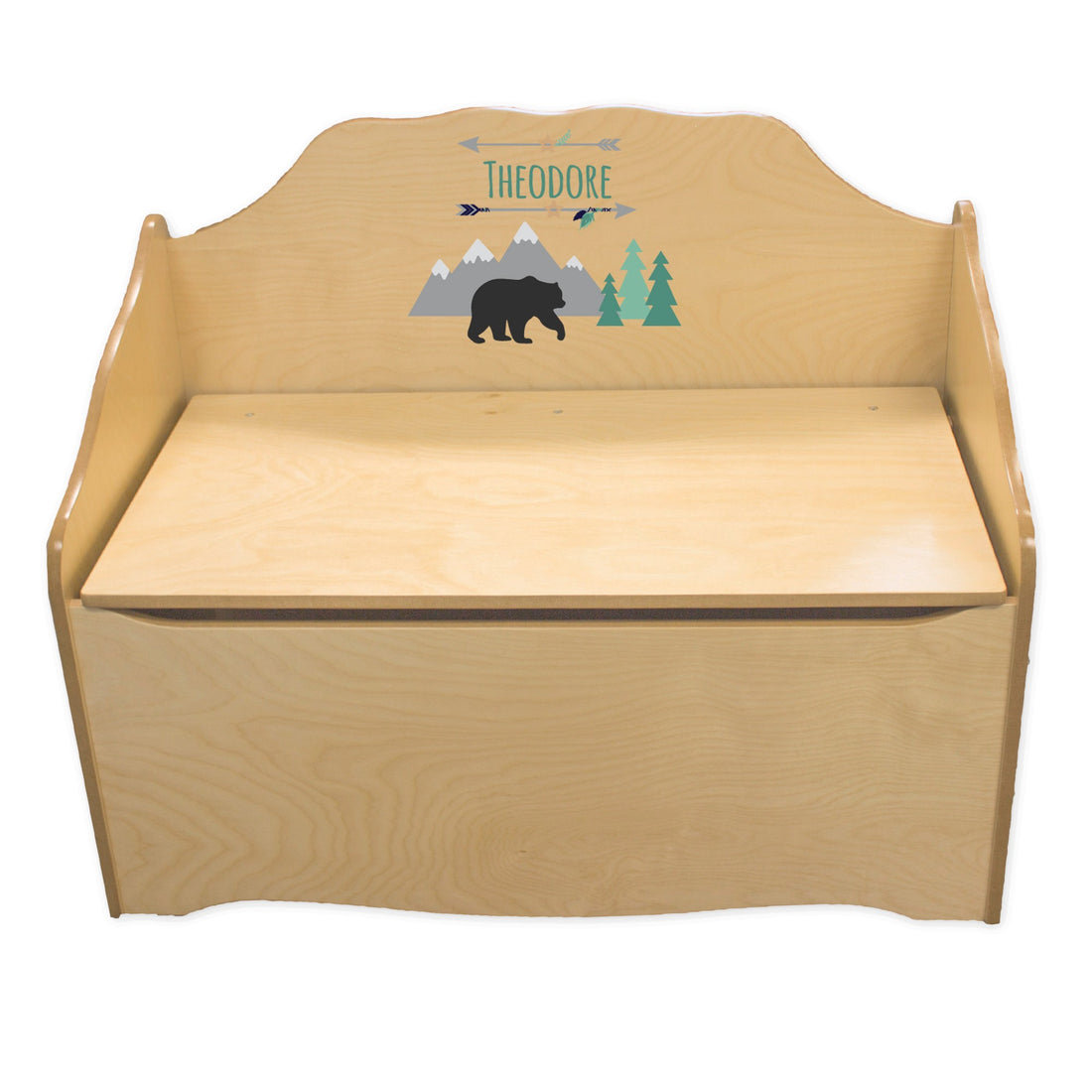 natural wood personalized toy box bench chest 