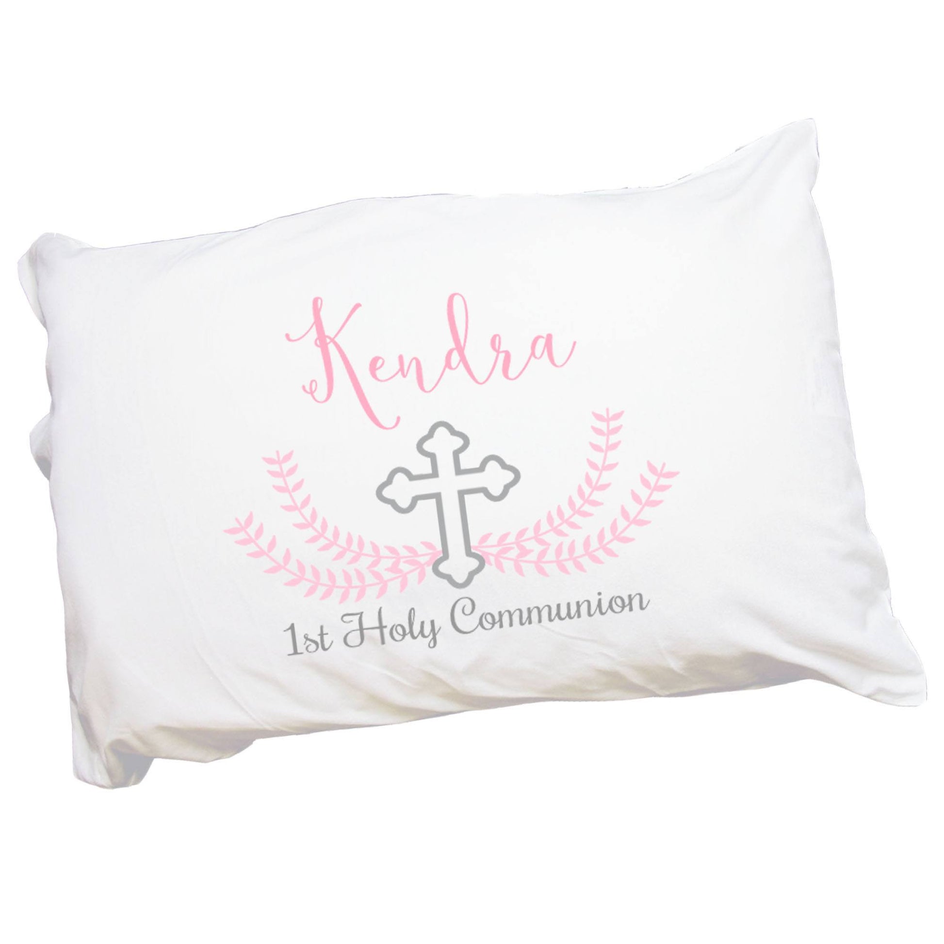 Personalized Pillowcase - Pink Cross - MyBambino.com