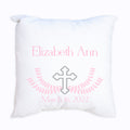 Personalized Throw Pillow - Pink Cross - MyBambino.com