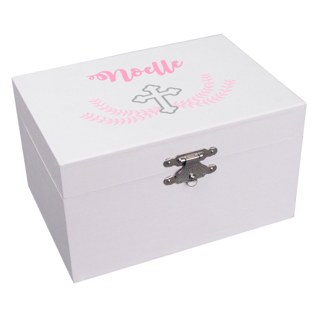 Personalized Ballerina Jewelry Box - Pink Cross - MyBambino.com