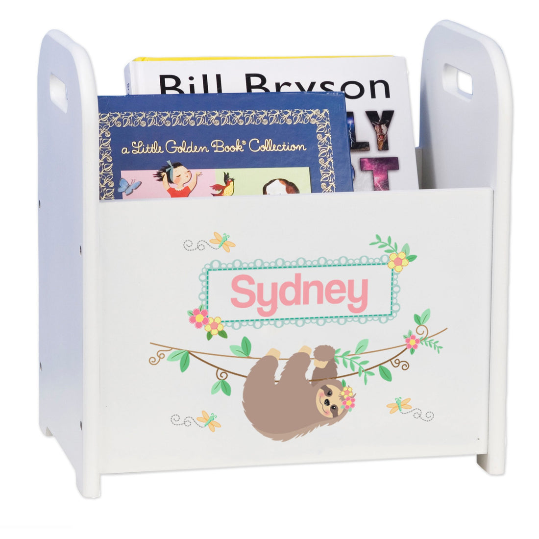 Personalized Book Caddy - Floral Sloth - MyBambino.com