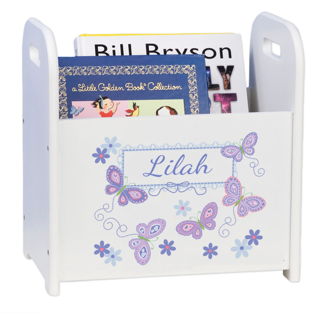 Personalized Book Caddy - Lavender Butterflies - MyBambino.com