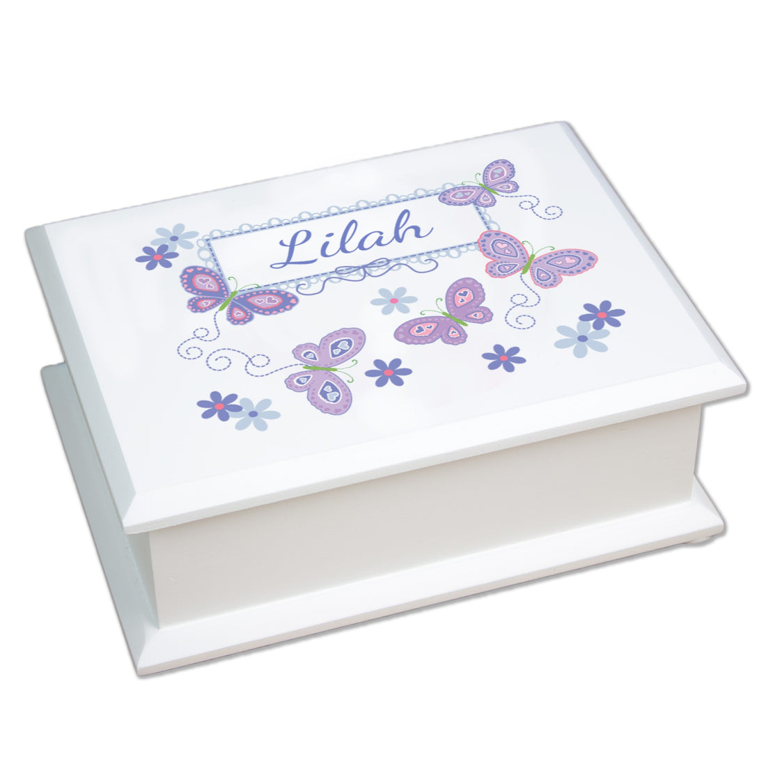 Lift Top Jewelry Box - Lavender Butterflies - MyBambino.com