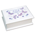 Lift Top Jewelry Box - Lavender Butterflies - MyBambino.com