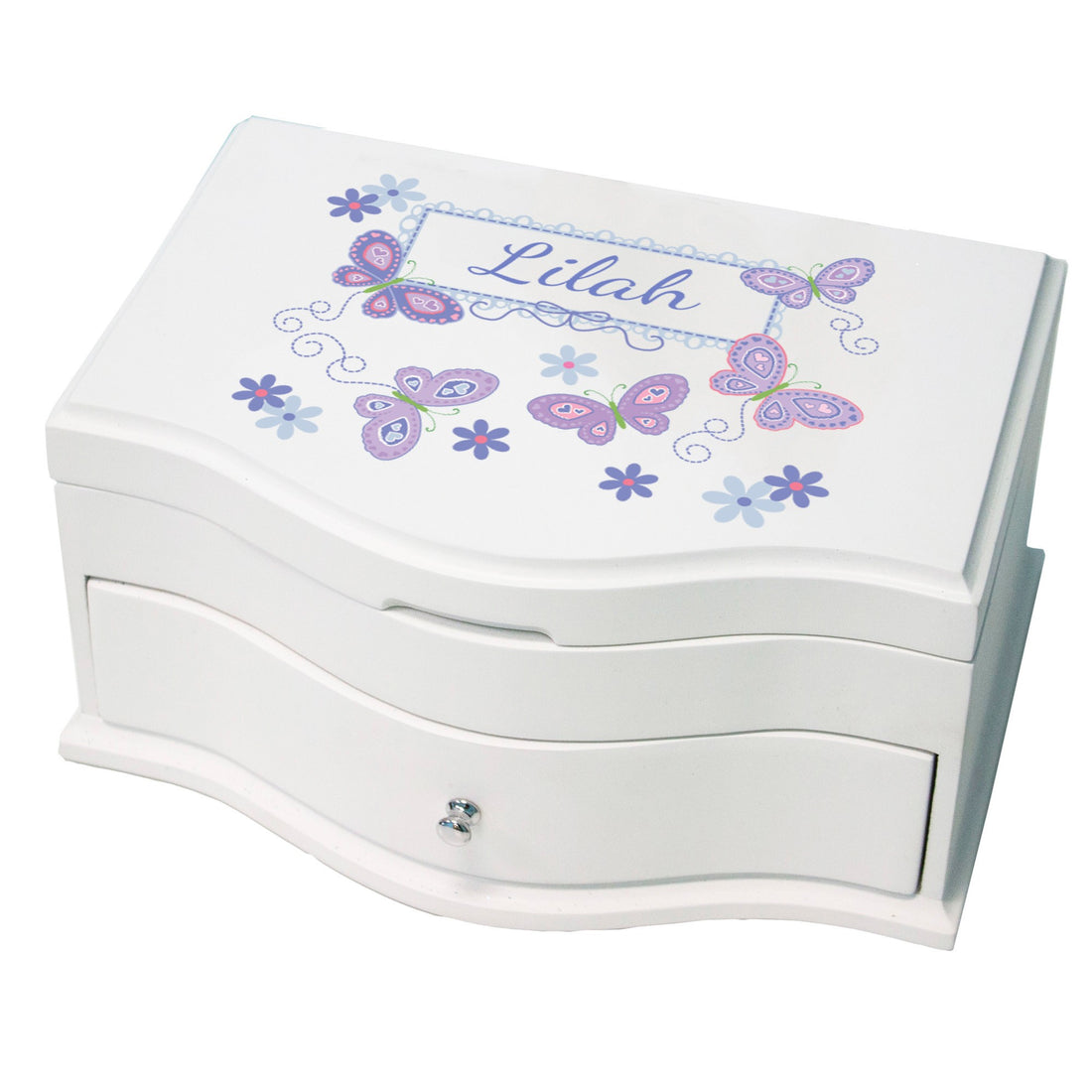 Girl's Princess Jewelry Box - Lavender Butterflies - MyBambino.com