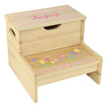 Wood Storage Stool - Stemmed Flowers - MyBambino.com